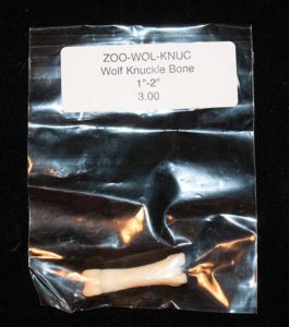 Wolf bone for a bone reading set