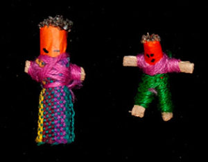 Male and female worry dolls